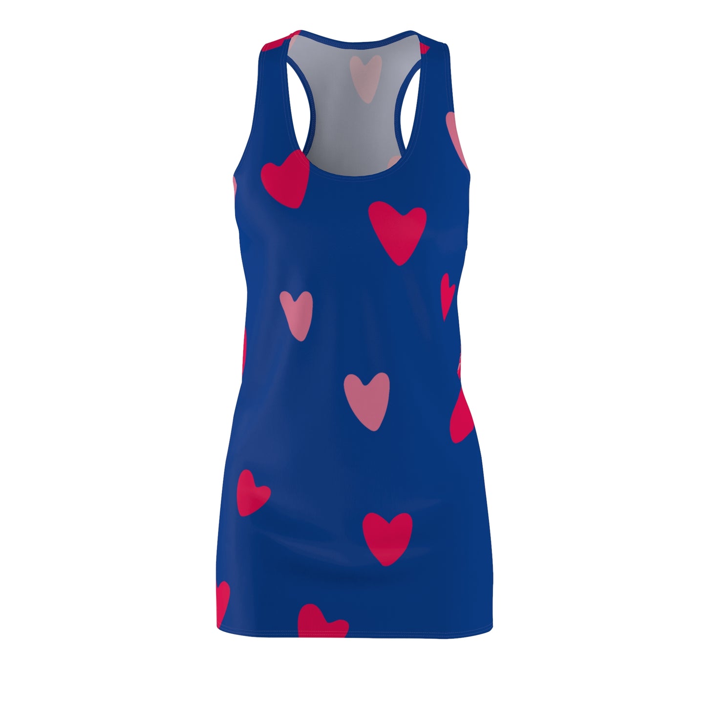 Pink Herz Racerback Kleid – Süßes Sommerkleid blau
