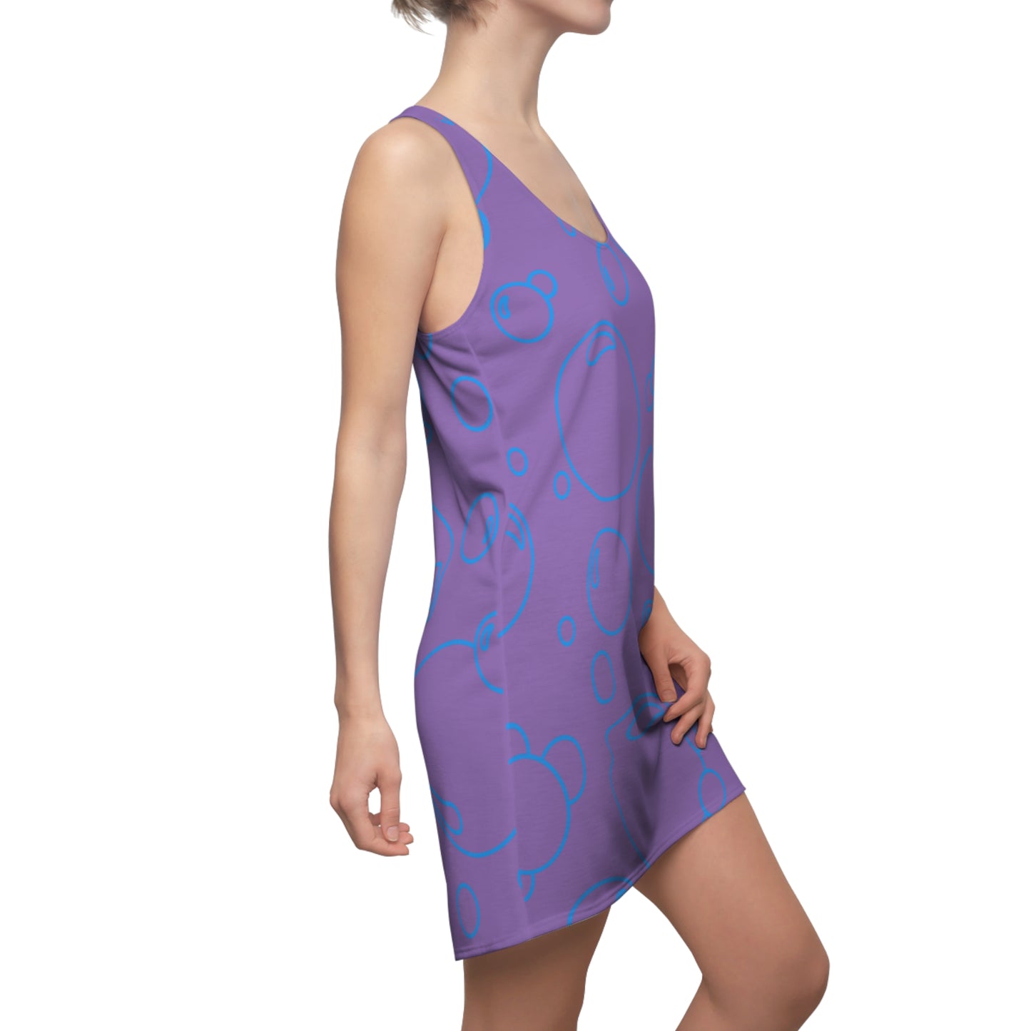 Bubble Print Racerback Kleid – helles lila Blau Sommerkleid