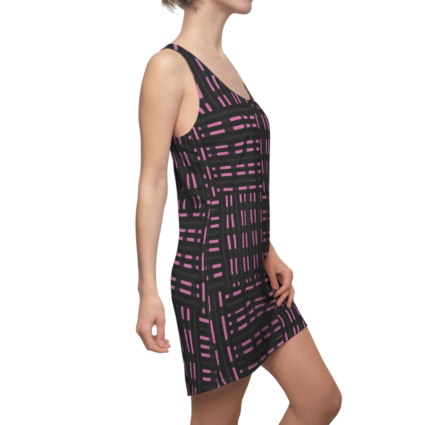 Schwarz Pinkes Racerback Kleid – Modernes Sommerkleid