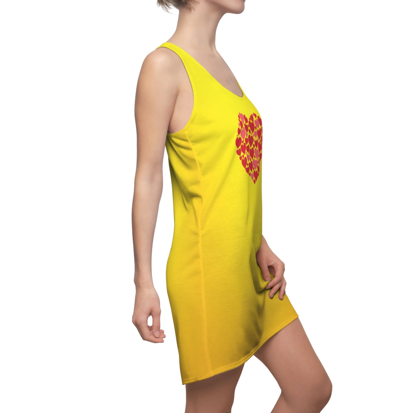 Gelb Herz Racerback Kleid – Verspieltes Sommerkleid