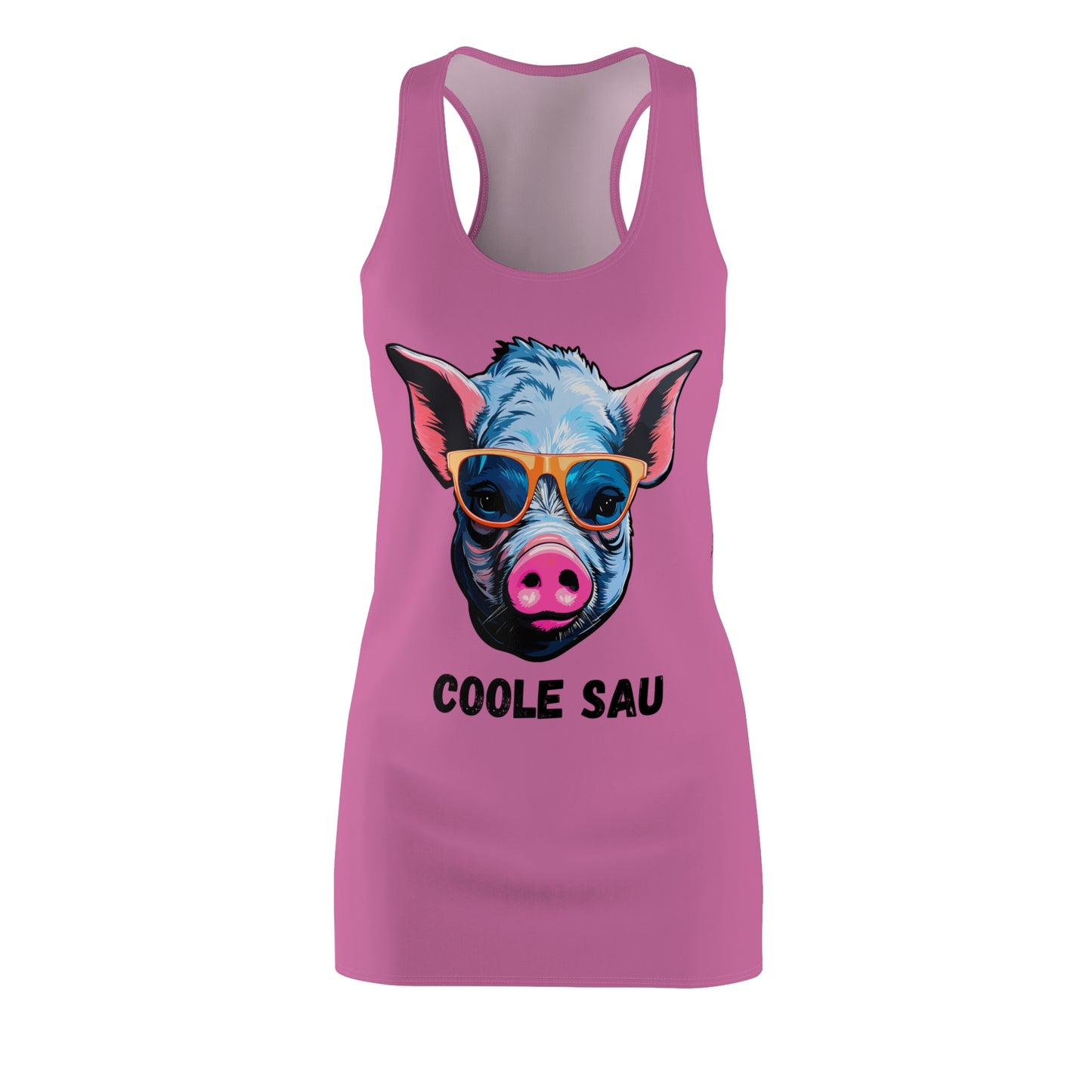 Damen Kleid Coole Sau Racerback Sommer Statement Fun