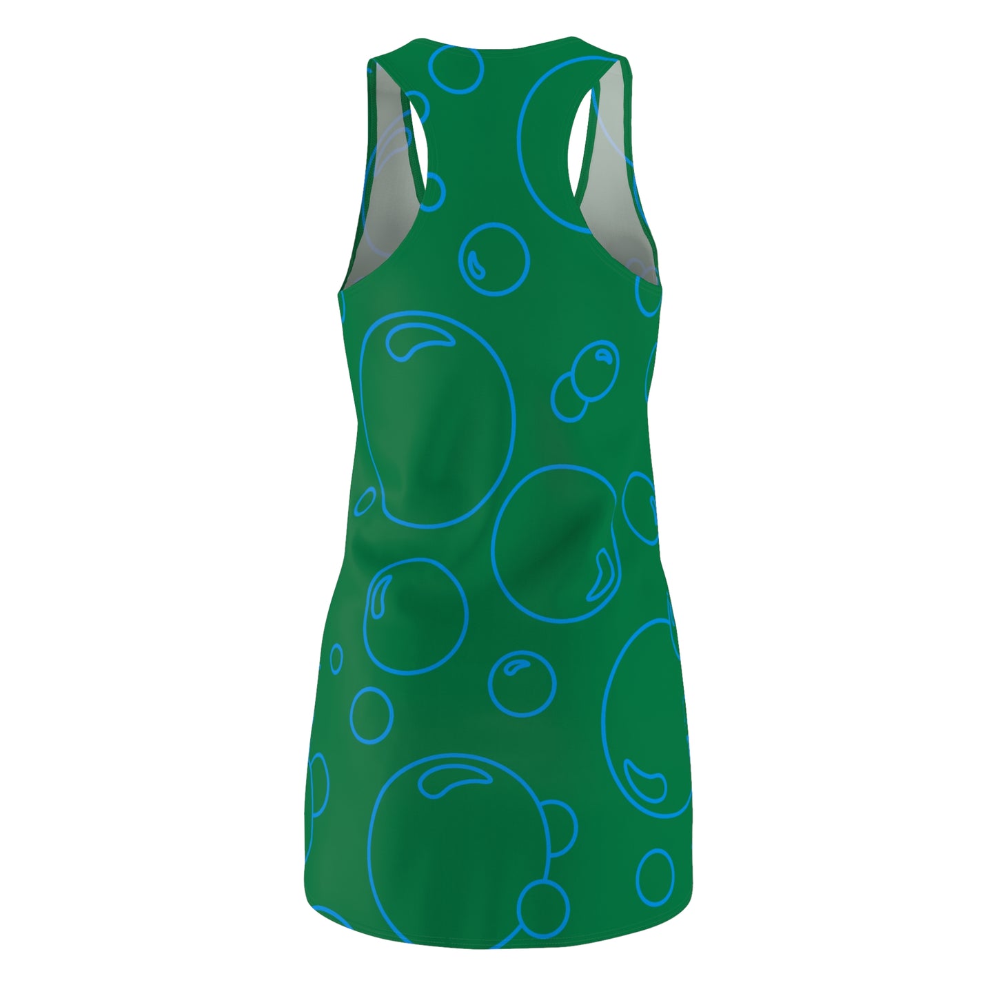 Bubble Print Racerback Kleid – Grün Blau Sommerkleid