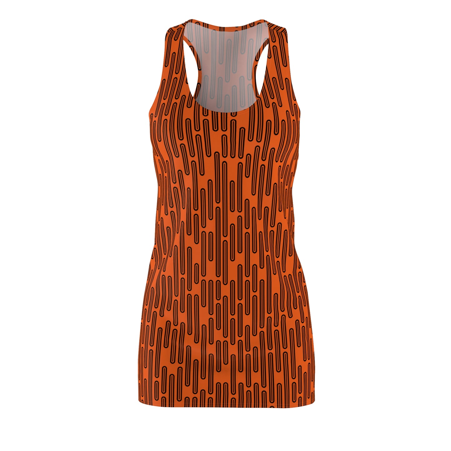 Vertikal Muster Racerback Kleid – Schwarz Orange Damenmode