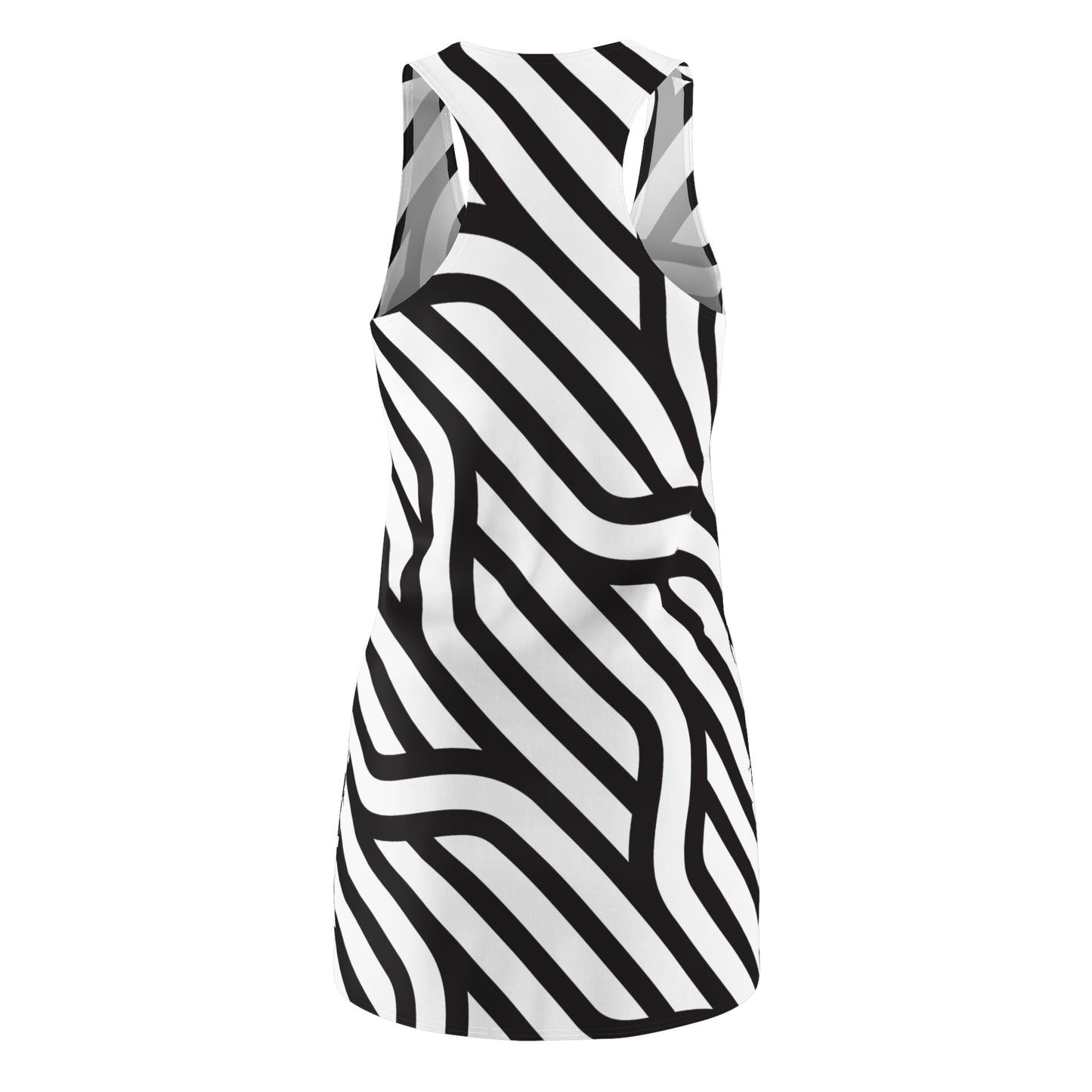 Schwarz Weiß Streifen Racerback Kleid – Modernes Sommerkleid