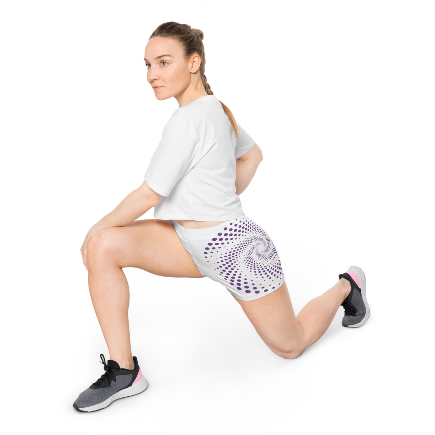 Damen Shorts Violett Punkte Muster Sommer Activewear Strand