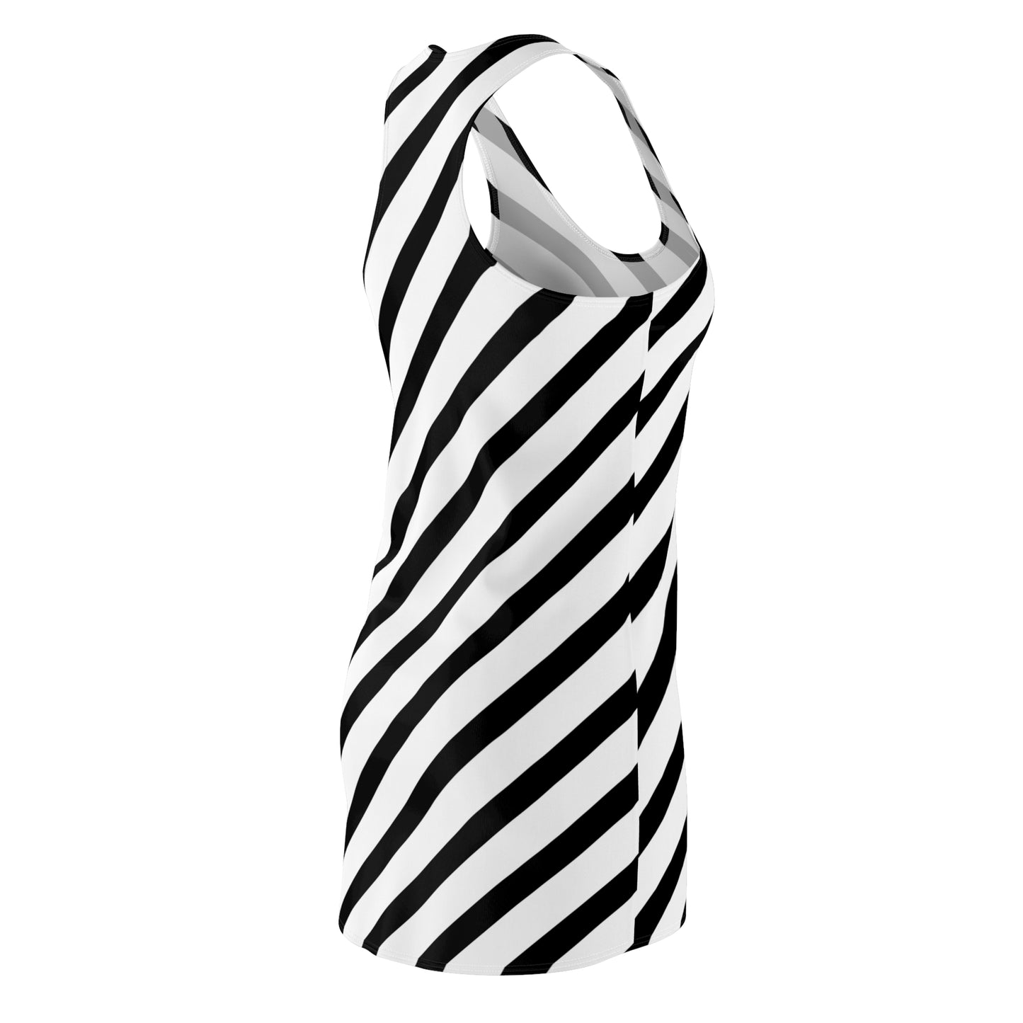 Streifen Racerback Kleid – Schwarz Weiß Sommerkleid