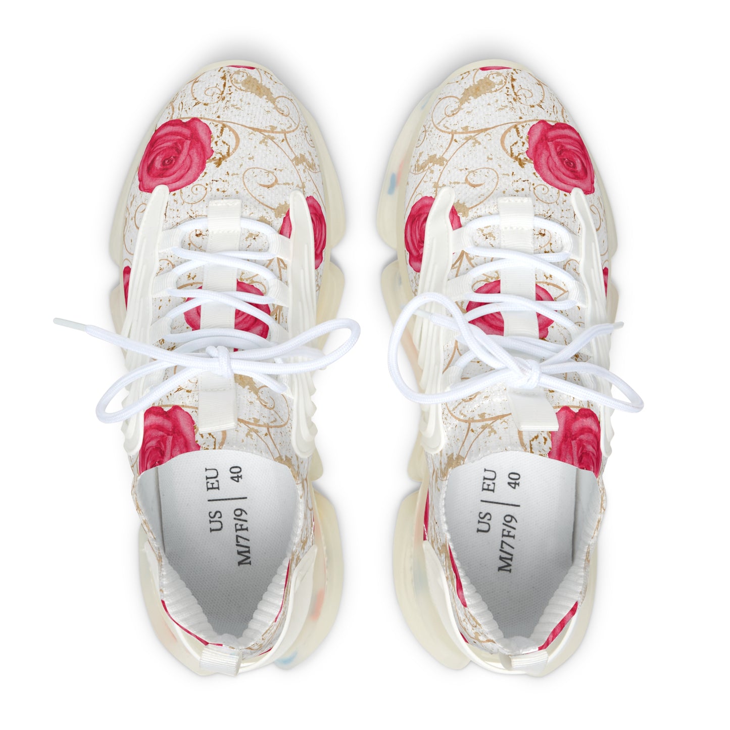 Damen Sneaker mit Rosenmuster – Stylische Sportschuhe