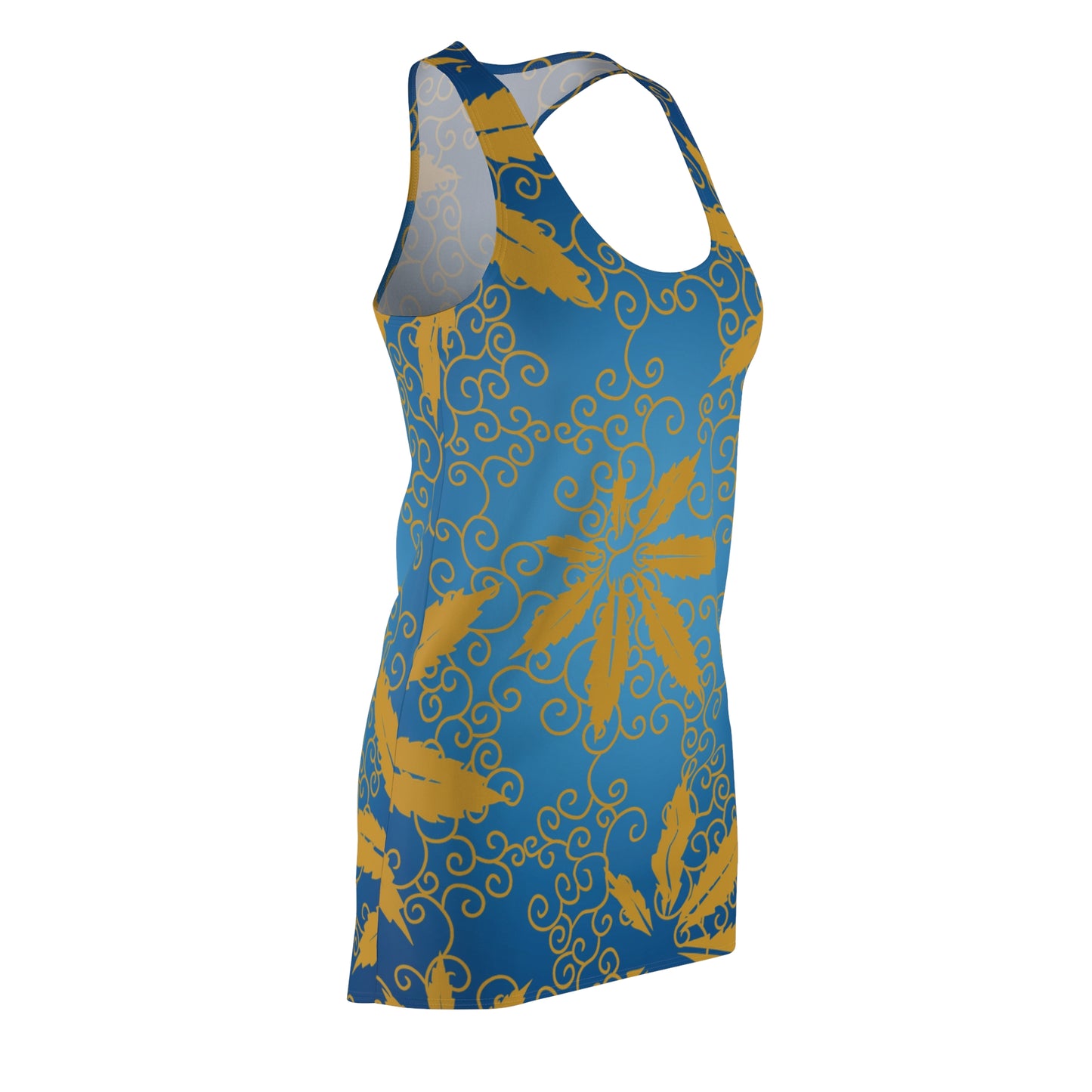 Sommerkleid Damen Racerback – Marihuana Print Party Outfit Freizeitkleid