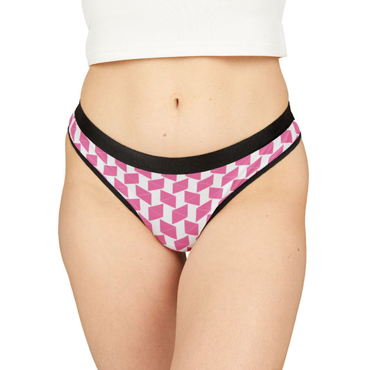 Damen Thong Unterwaesche Bequeme Atmungsaktive Slips mit Geometric