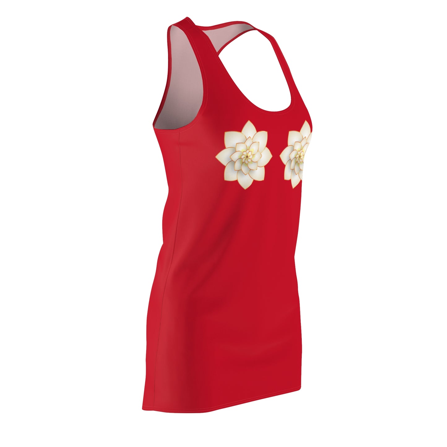 Dunkelrotes Damen Kleid Lotus Racerback Sommer Elegant Alltag Events