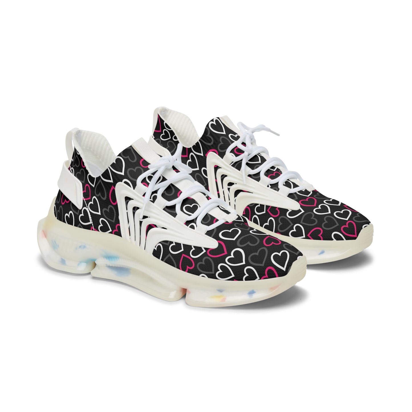 Damen Sneaker mit Herzmuster – Stylische Sportschuhe