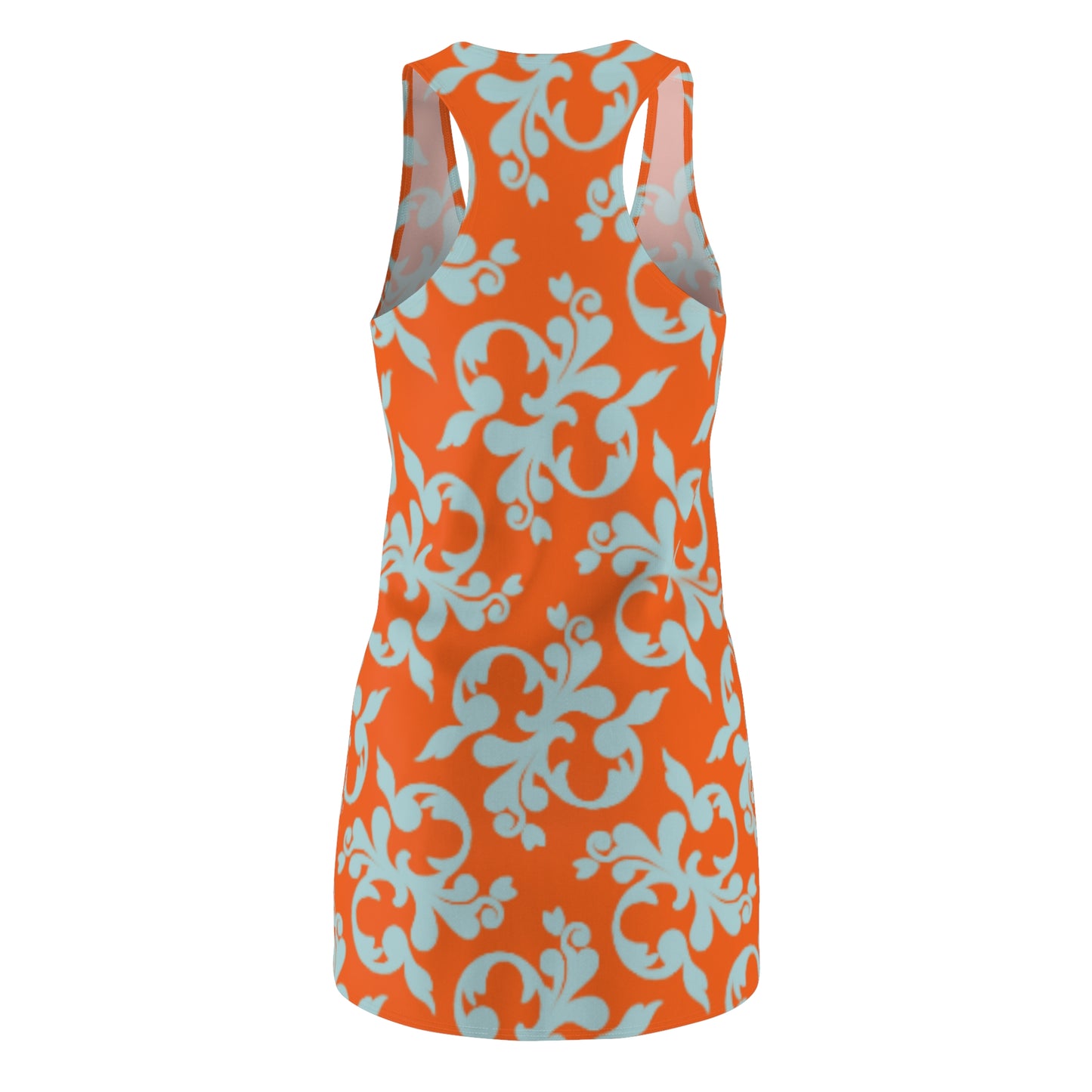 Orange Türkis Floral Racerback Kleid – Sommer Damenmode