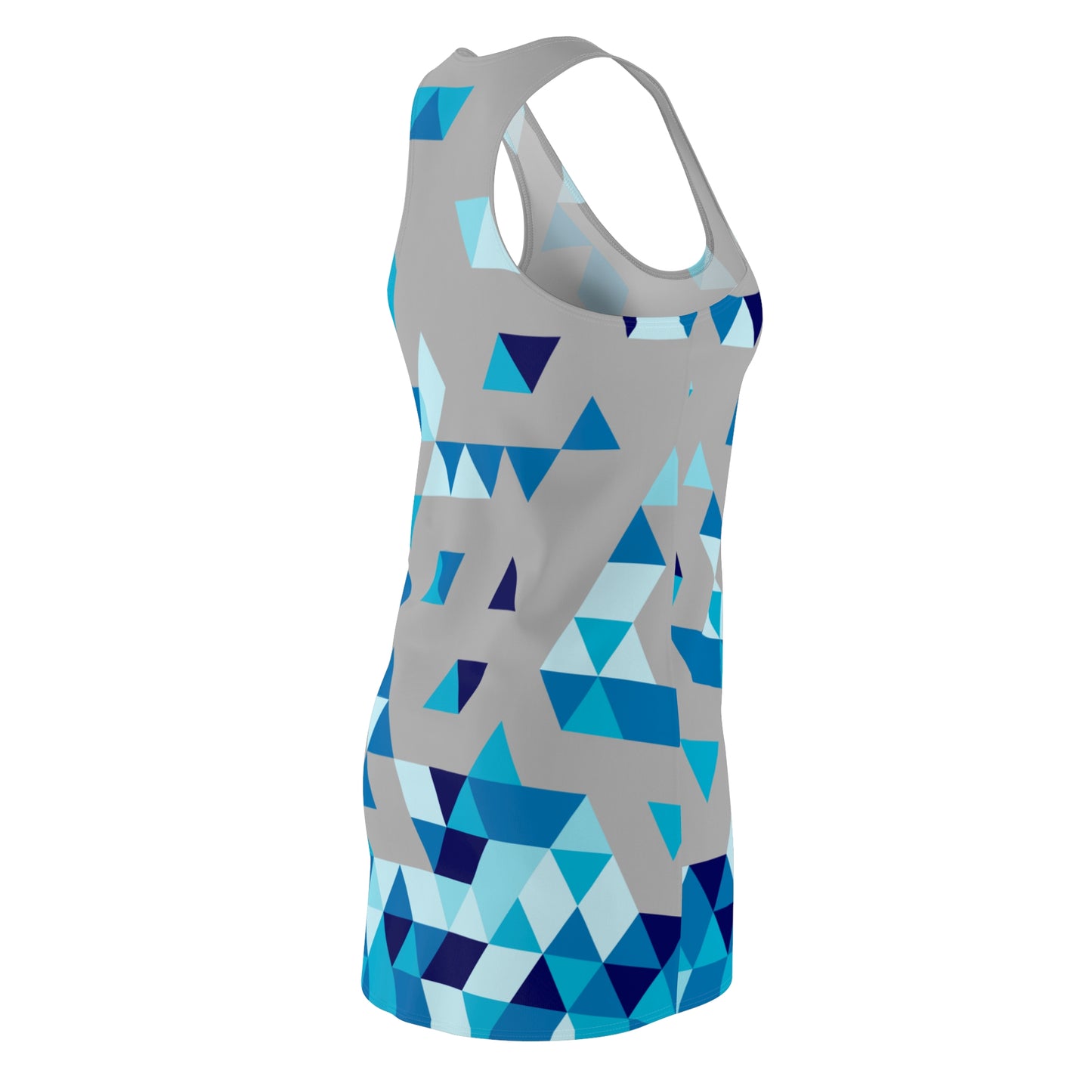Dreieck Racerback Kleid – Blau Grau Sommerkleid