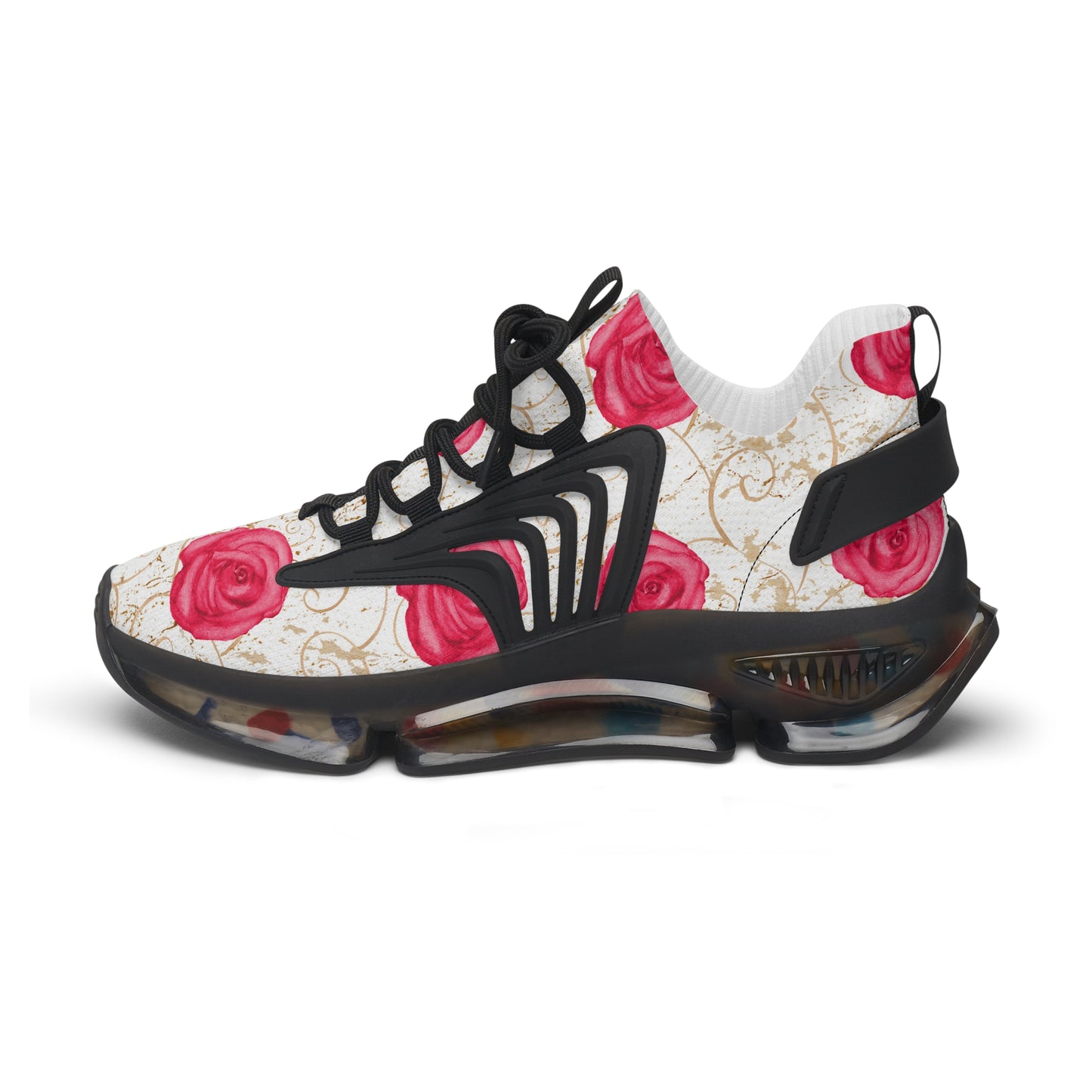 Damen Sneaker mit Rosenmuster – Stylische Sportschuhe