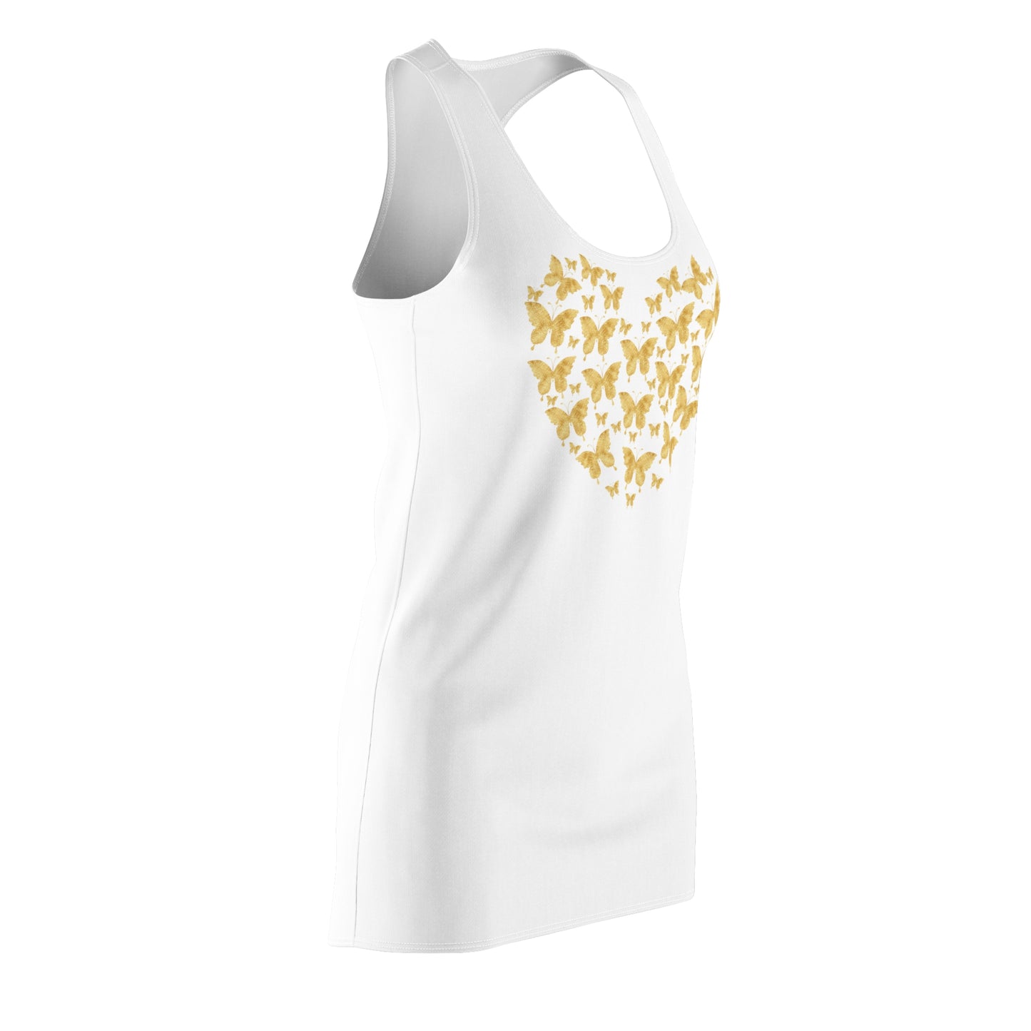 Schmetterlingsherz Racerback Kleid – Gold Sommerkleid