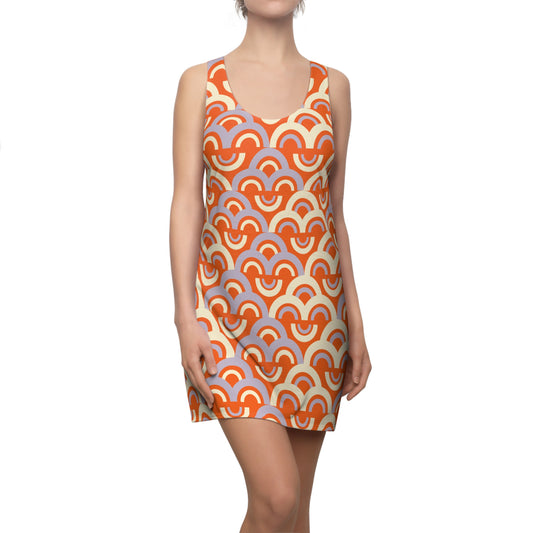 Damen Racerback Kleid Pastell Bogenmuster Bequemes Freizeitkleid