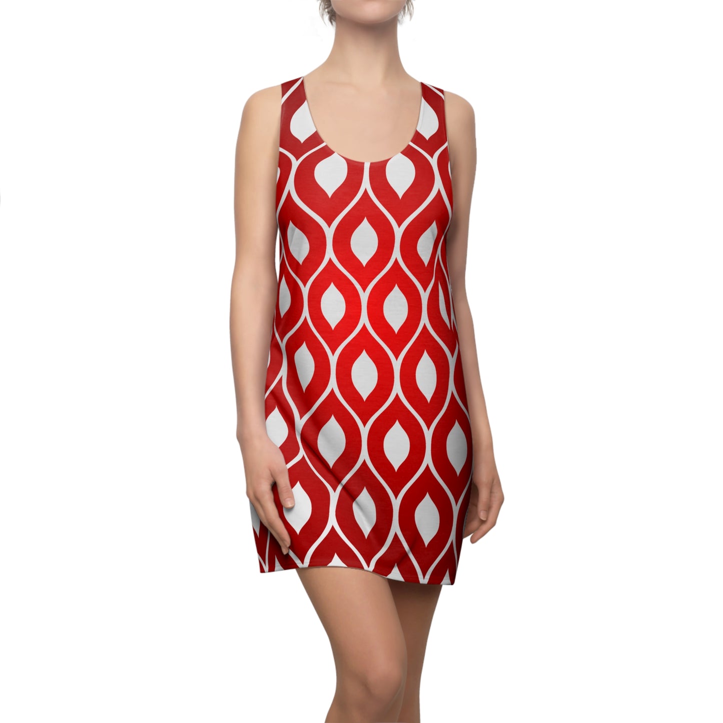 Geometric Pattern Racerback Dress – Sleeveless Summer Dress