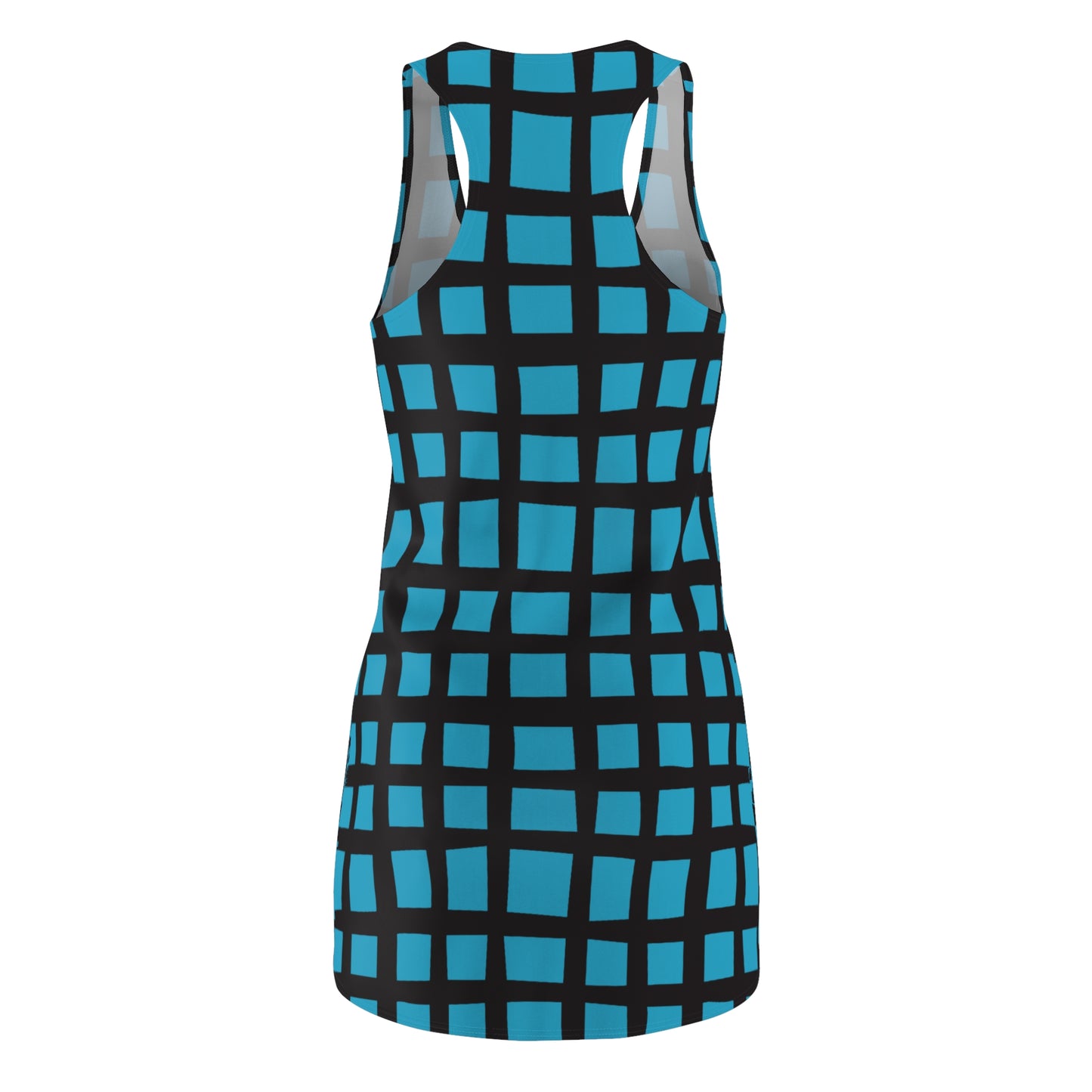 Türkis Grid Racerback Kleid – Moderner Sommerlook
