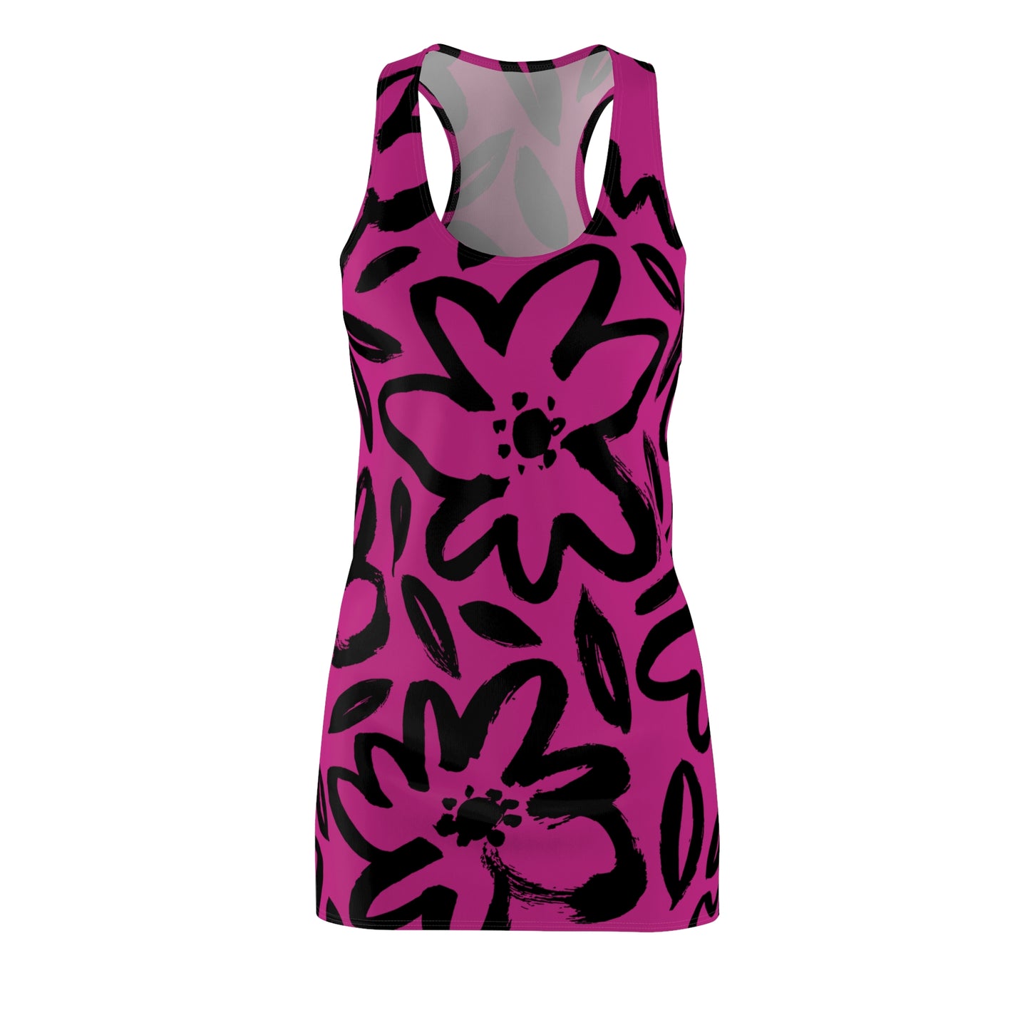 Racerback Kleid Damen Blumenmuster – Sommerkleid Strandkleid