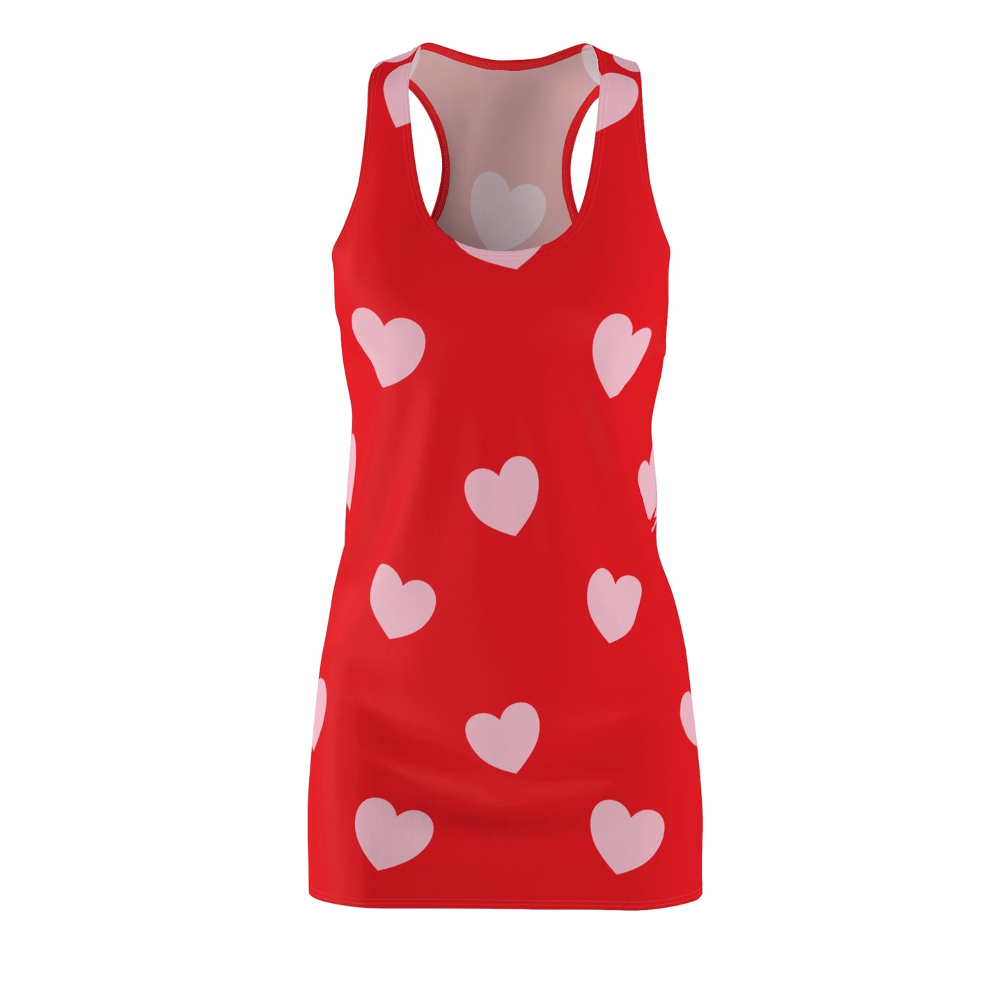 Rosa Herz Racerback Kleid – Romantisches Sommerkleid