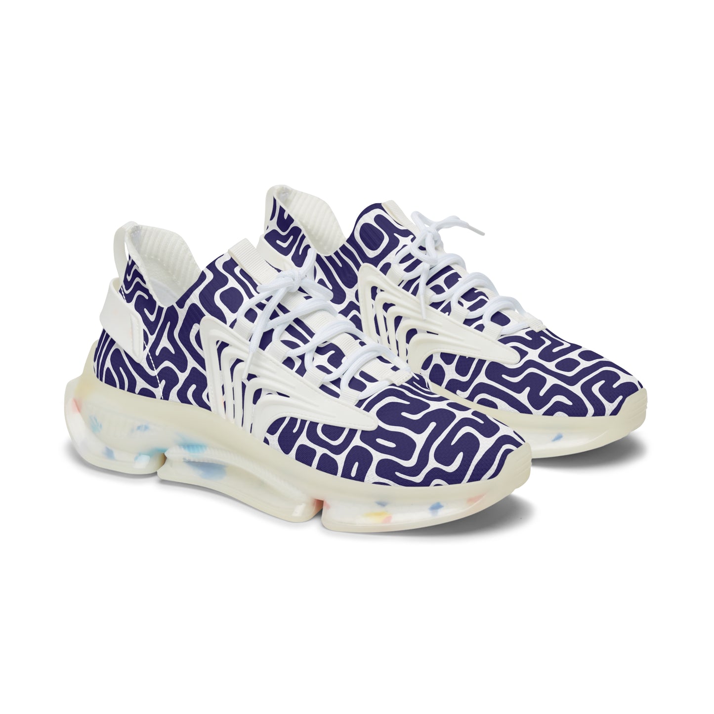Damen Sneaker Blau Weiß Modern Design Atmungsaktiv