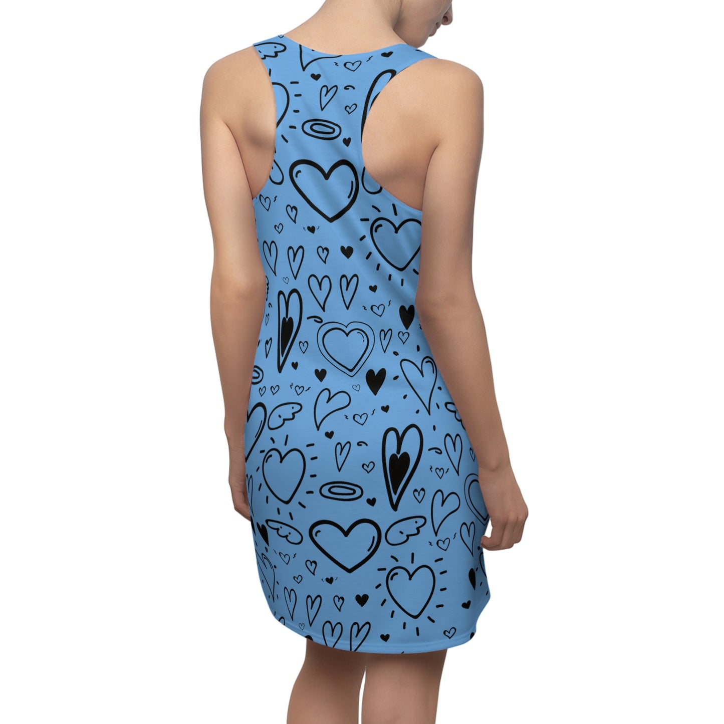 Herz Allover Racerback Kleid – Verspieltes Sommerkleid