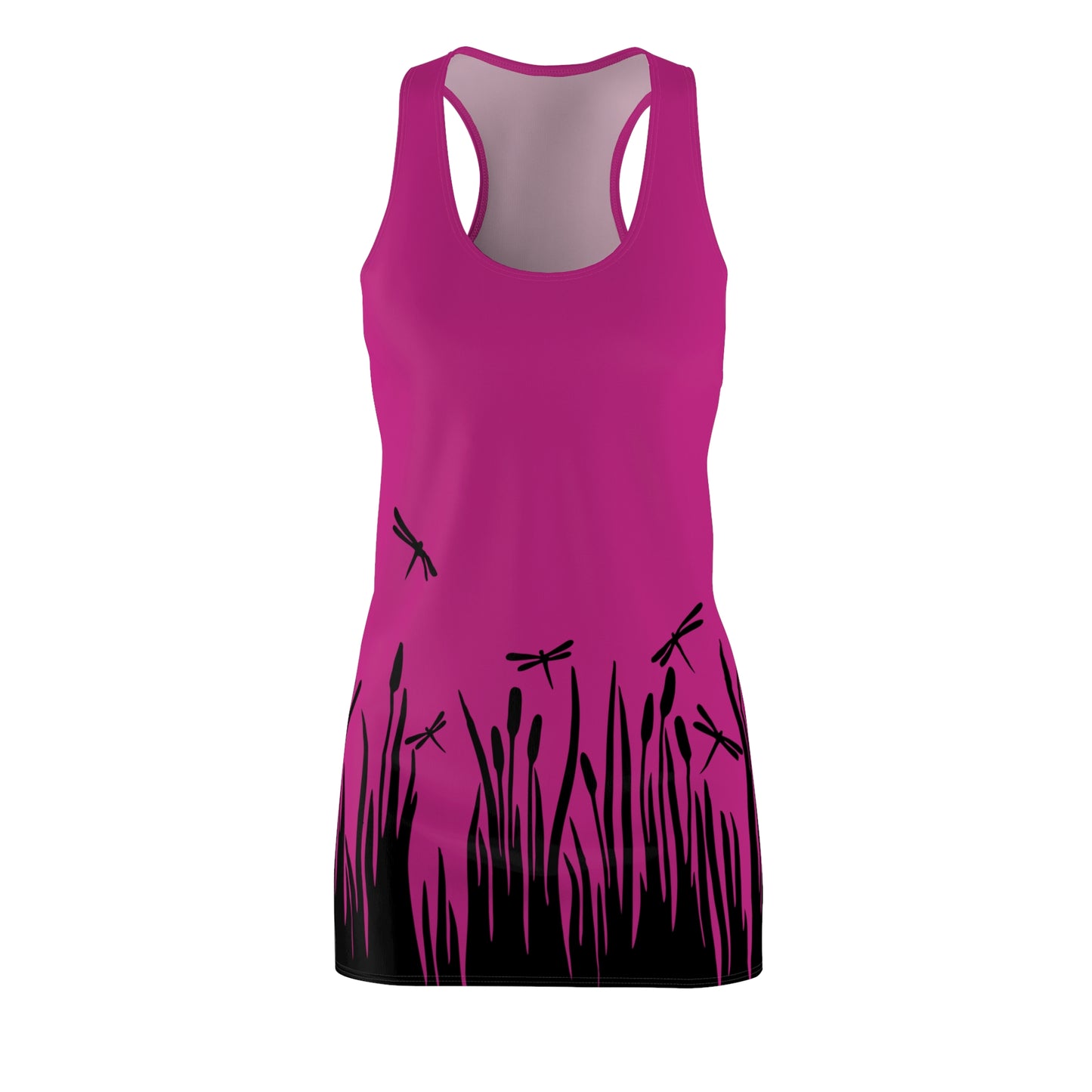 Pinkes Damen Kleid Libellen Design Racerback Sommer Freizeit Party