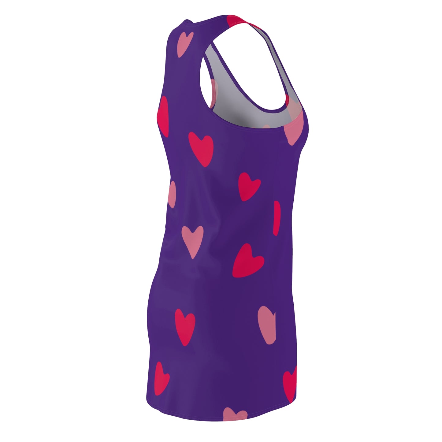 Pink Herz Racerback Kleid – Süßes Sommerkleid Lila