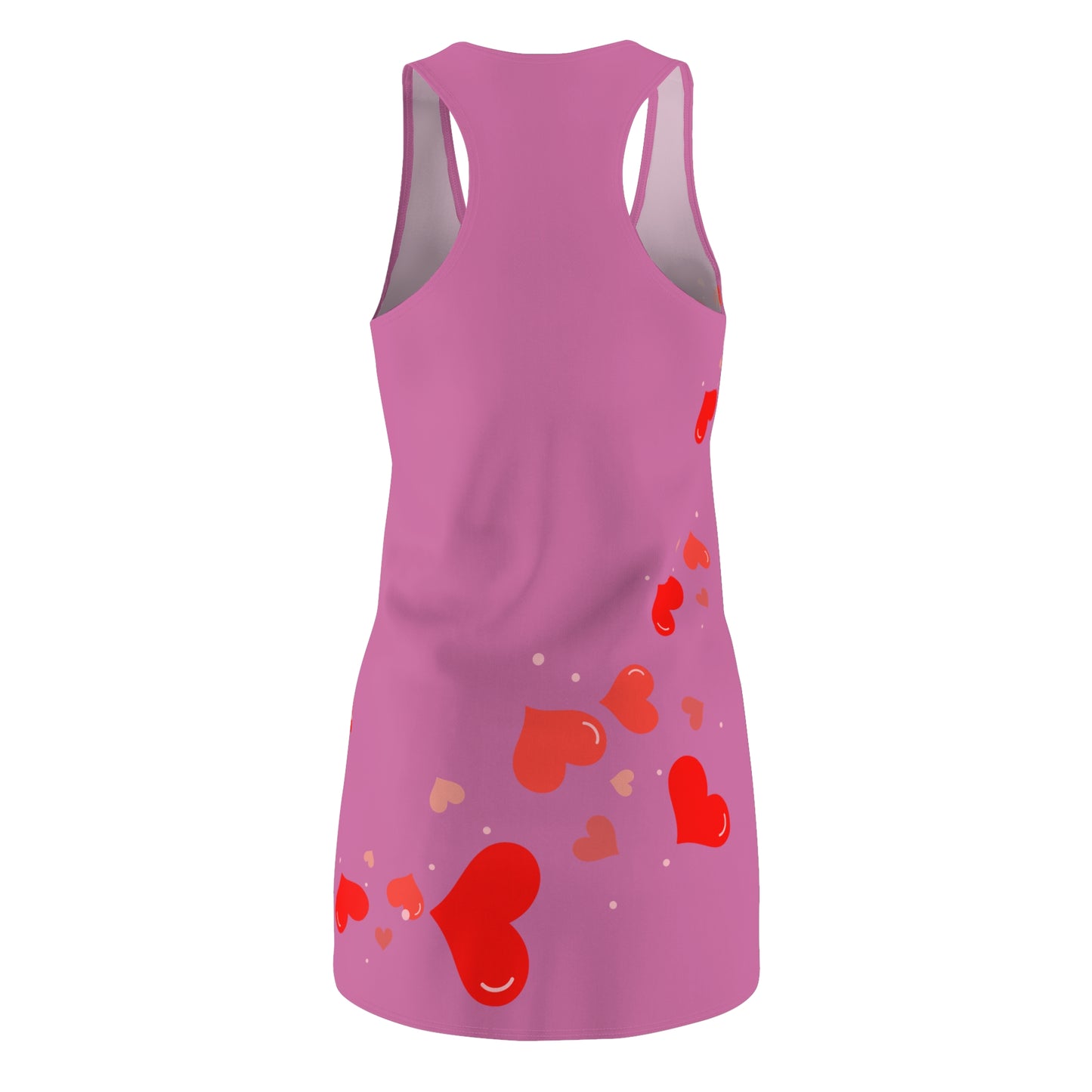 Rosa Herz Racerback Kleid – Elegantes Valentinstag Outfit