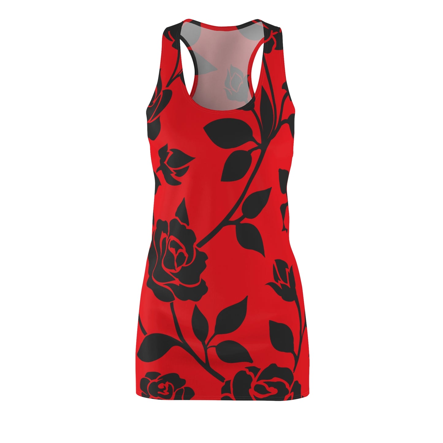 Rosen Racerback Kleid – Elegant Schwarz rot Design