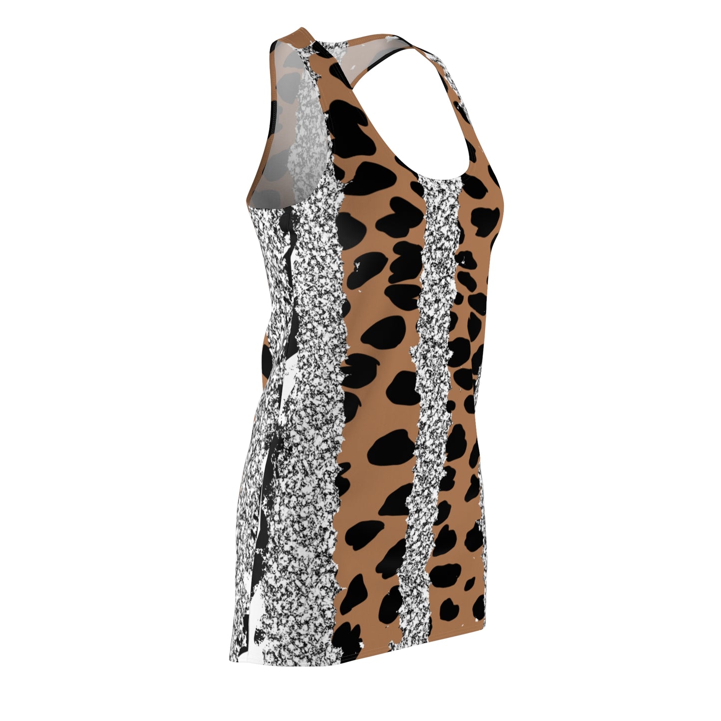 Damen Kleid Animal Print Racerback Sommer Casual Party