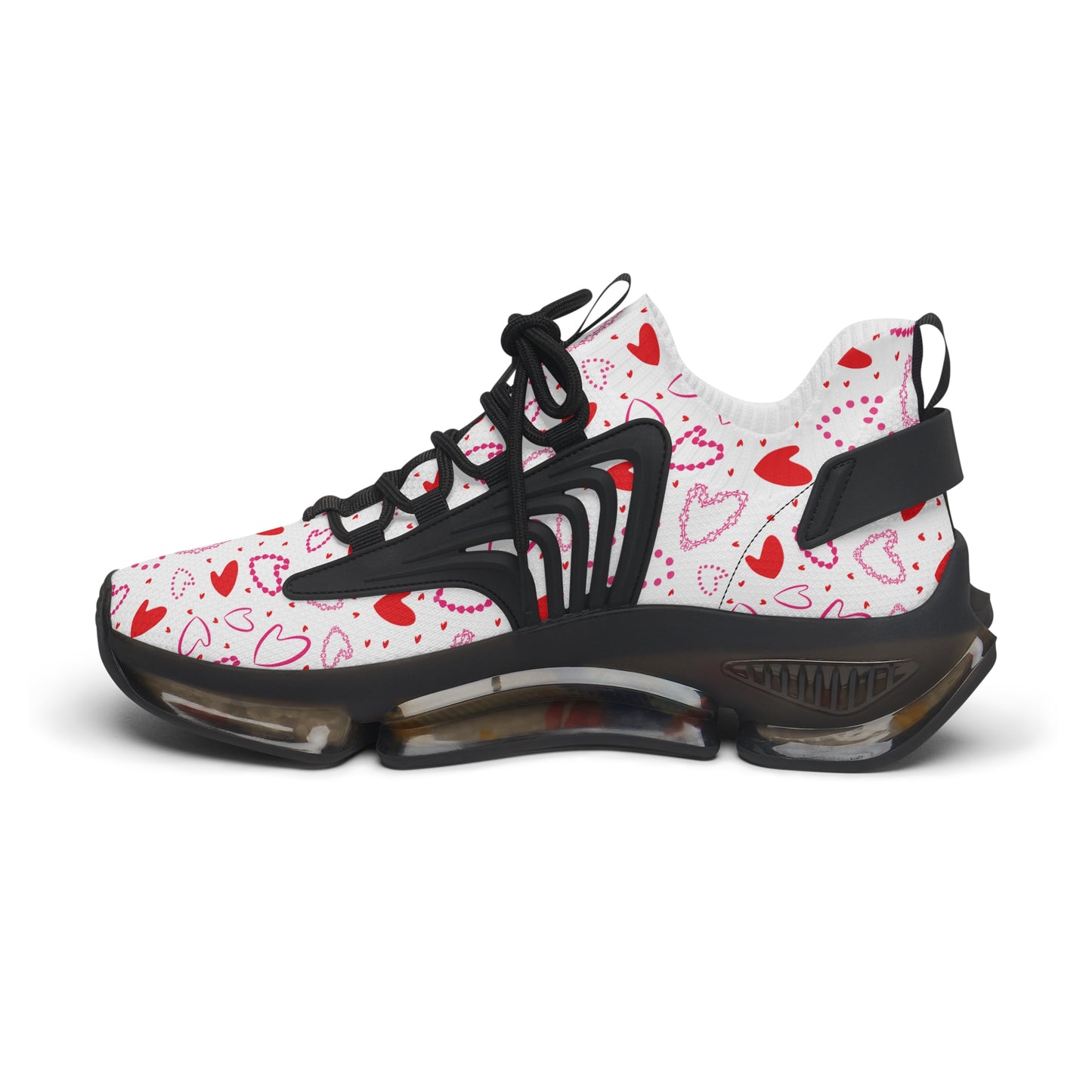 Damen Sneaker mit Herzmuster – Stylische Sportschuhe
