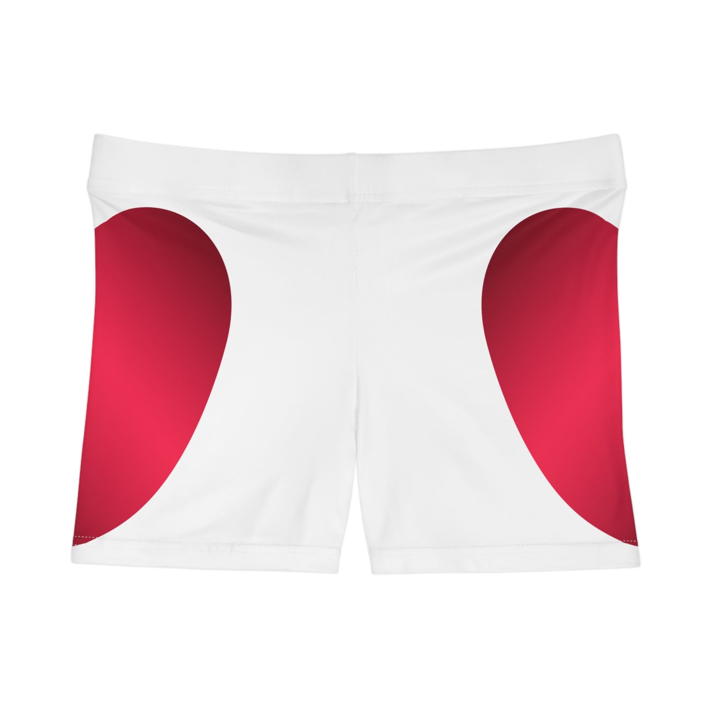 Damen Shorts Rot Herzmuster Sommermode Activewear Geschenkidee