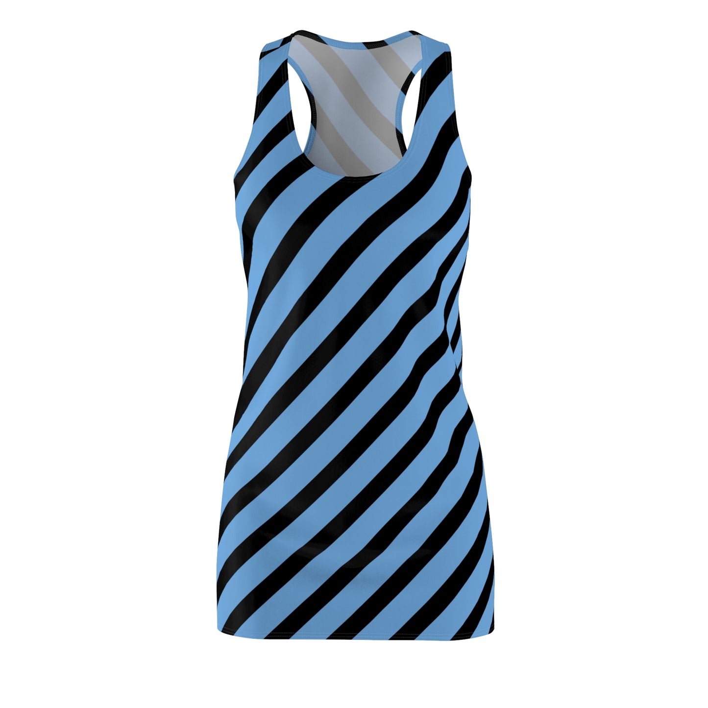 Streifen Racerback Kleid – Schwarz Hellblau  Sommerkleid