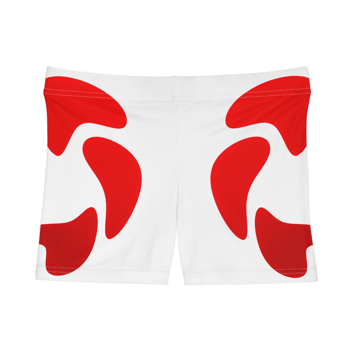 Damen Shorts Rot Kurven Design Sport Sommer Freizeit