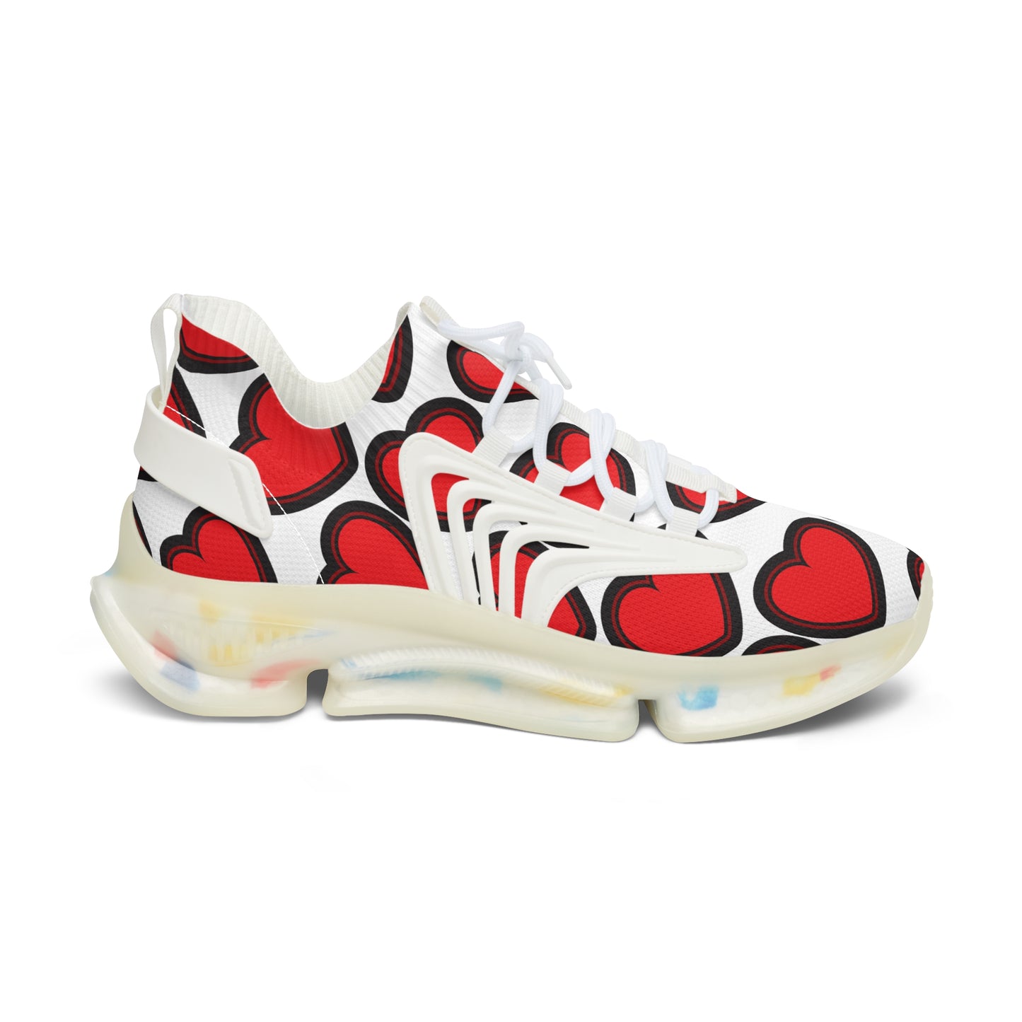 Damen Sneaker mit Herzmuster – Stylische Sportschuhe