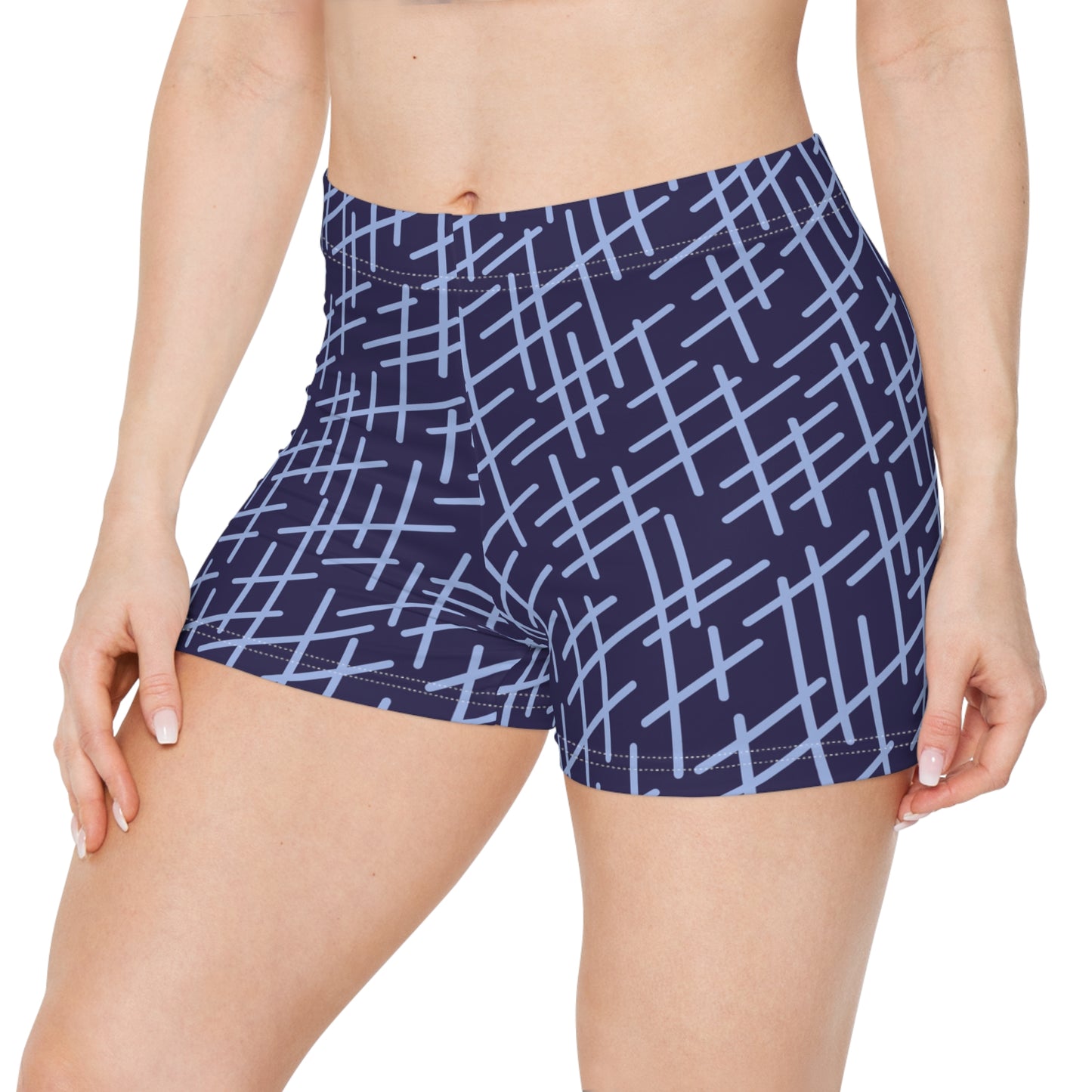 Damen Sport Shorts Modernes Muster Atmungsaktiv Fitness Freizeit