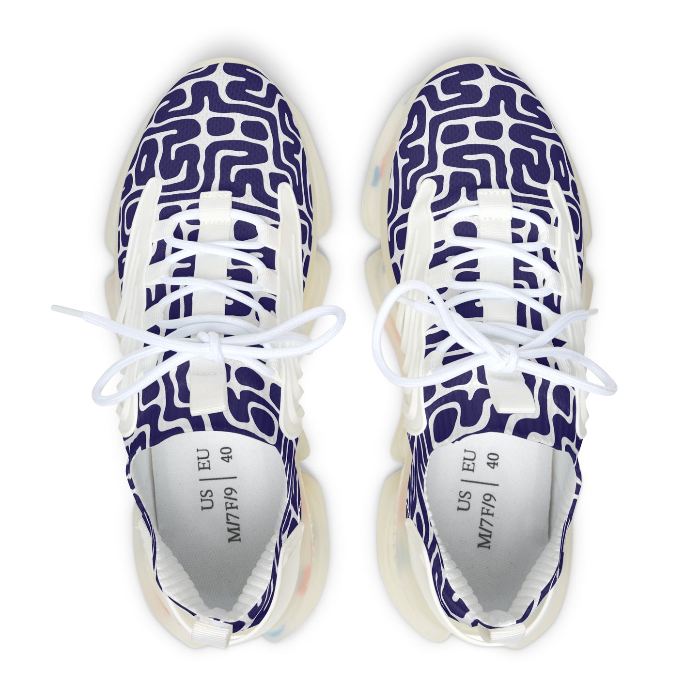 Damen Sneaker Blau Weiß Modern Design Atmungsaktiv