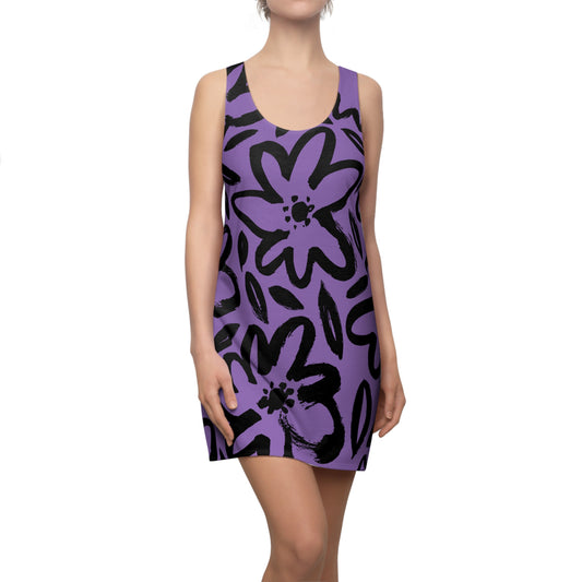 Racerback Kleid Damen Blumenmuster – Sommerkleid Strandkleid
