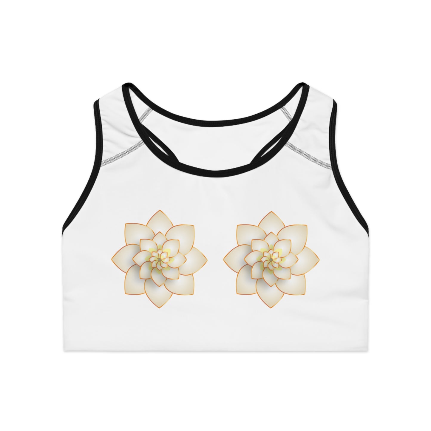 Damen Sport BH Lotus Blumen Print Komfort Yoga Fitness