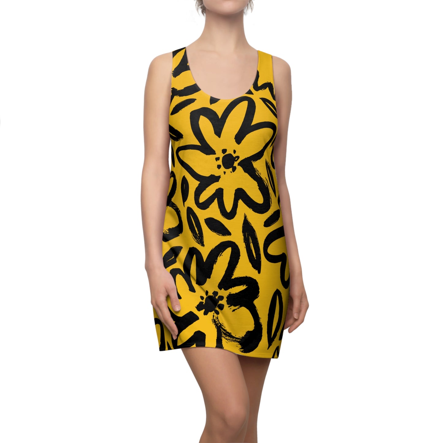 Racerback Kleid Damen Blumenmuster – Sommerkleid Strandkleid
