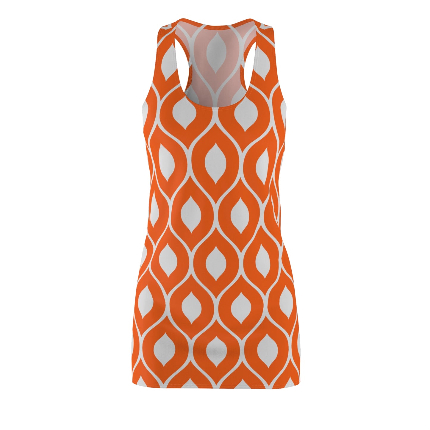 Orange Grau Geometrie Racerback Kleid – Stilvolles Sommerkleid