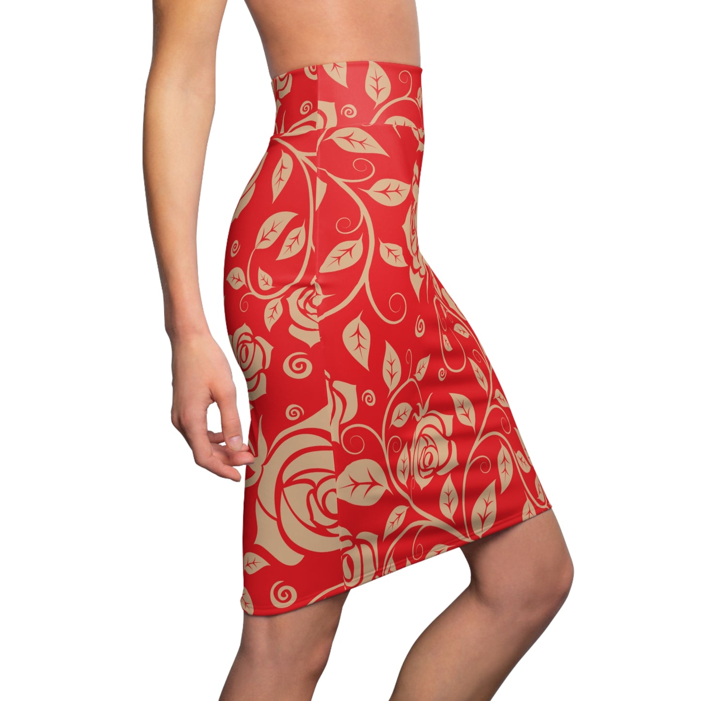 Damen Rock Floral Bleistift Elegant Business Event