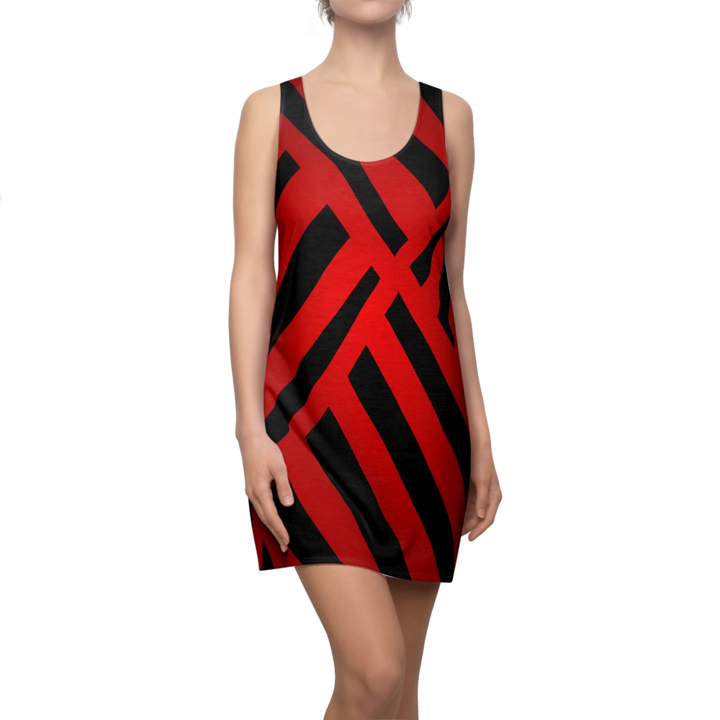 Racerback Damen Kleid Rot Farbverlauf Muster Racerback Sommer Party