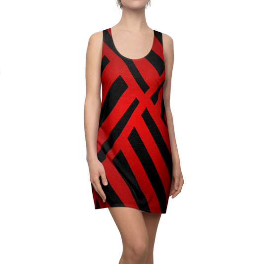 Racerback Damen Kleid Rot Farbverlauf Muster Racerback Sommer Party