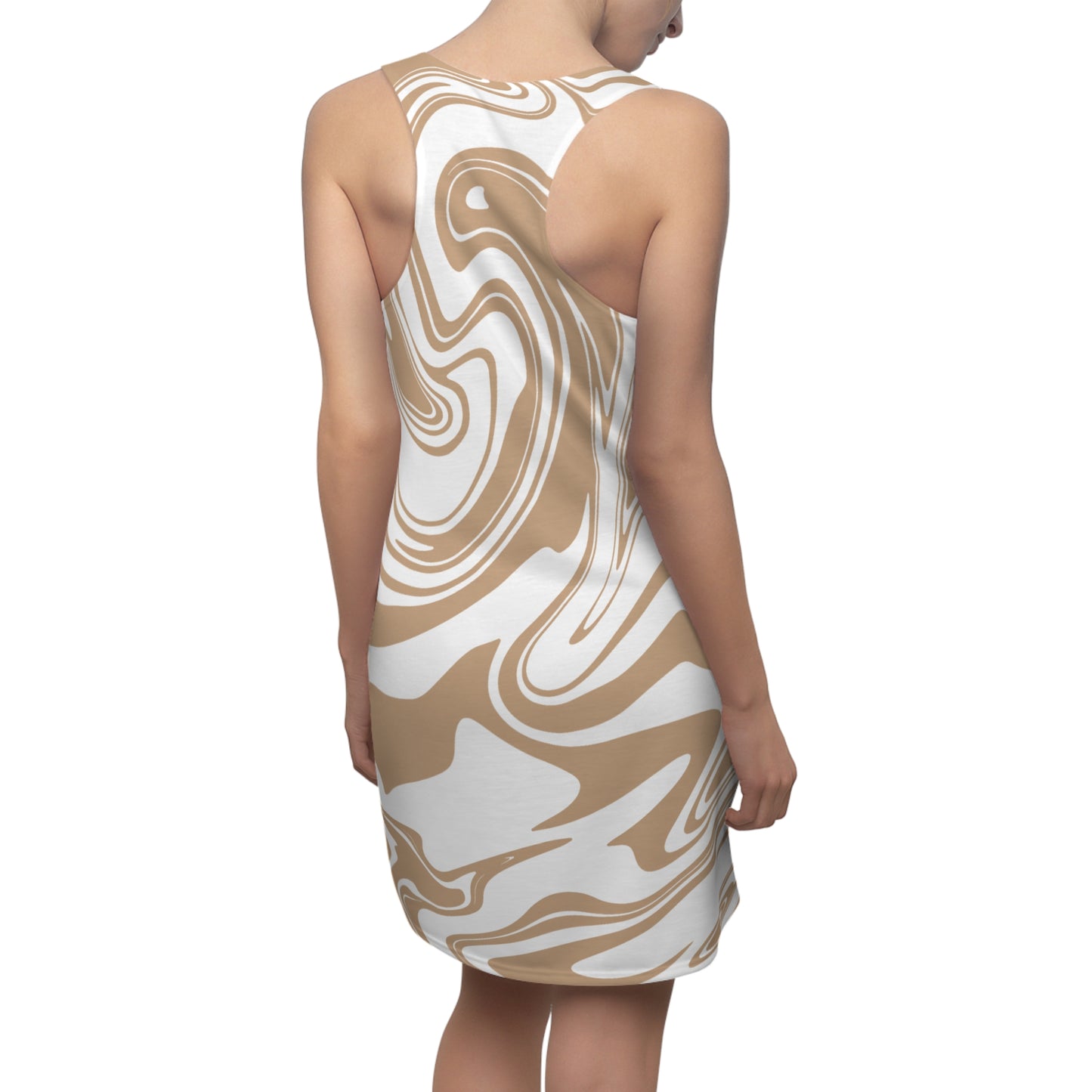Beige Marmor Racerback Kleid – Elegantes Sommerkleid
