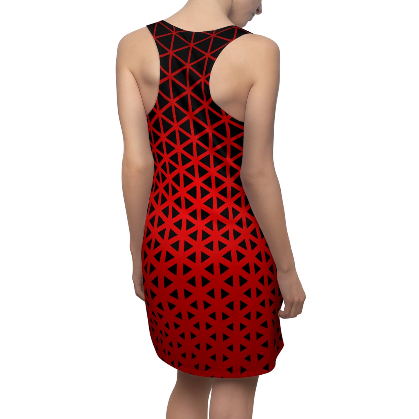 Racerback Damen Kleid Rot Modernes Muster Ärmellos Sommerlook