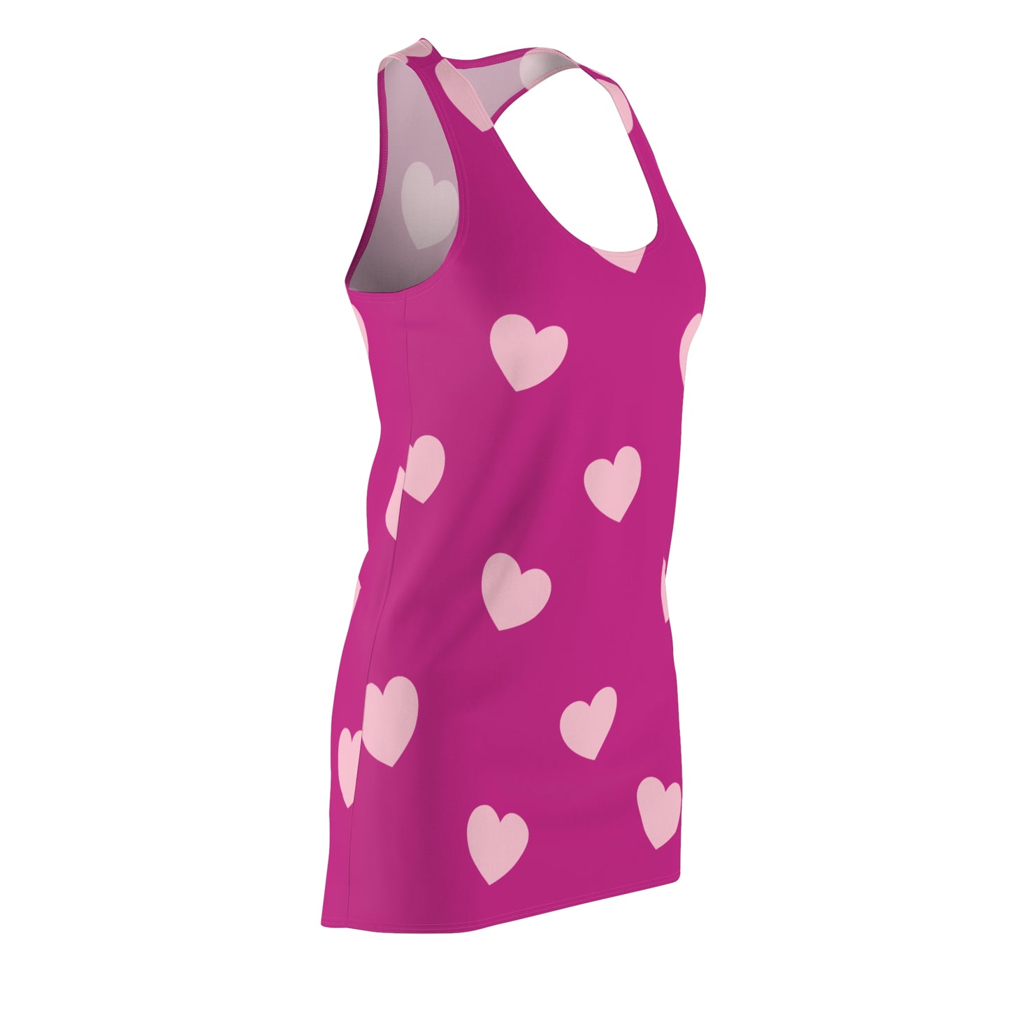 Rosa Herz Racerback Kleid – Romantisches Sommerkleid