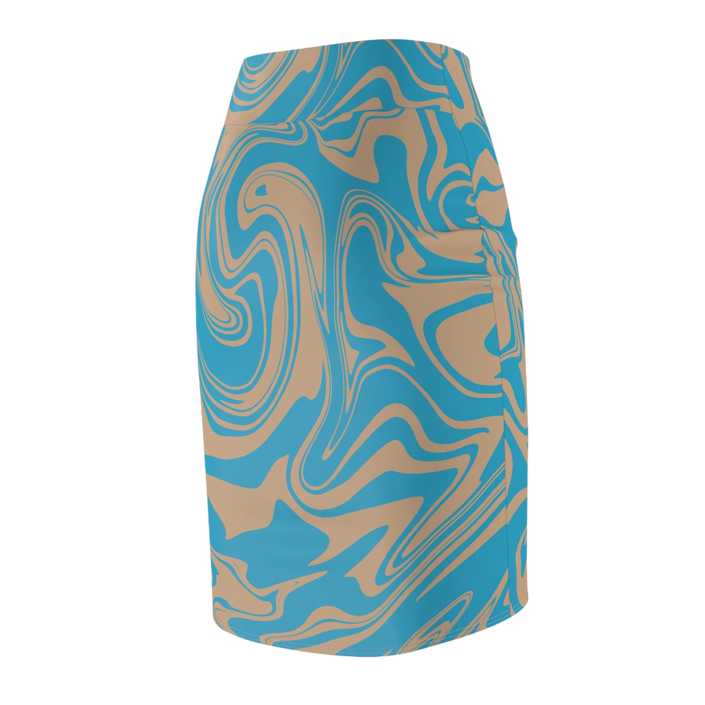 Damen Rock Marmor Print Bleistift Elegant Business Casual