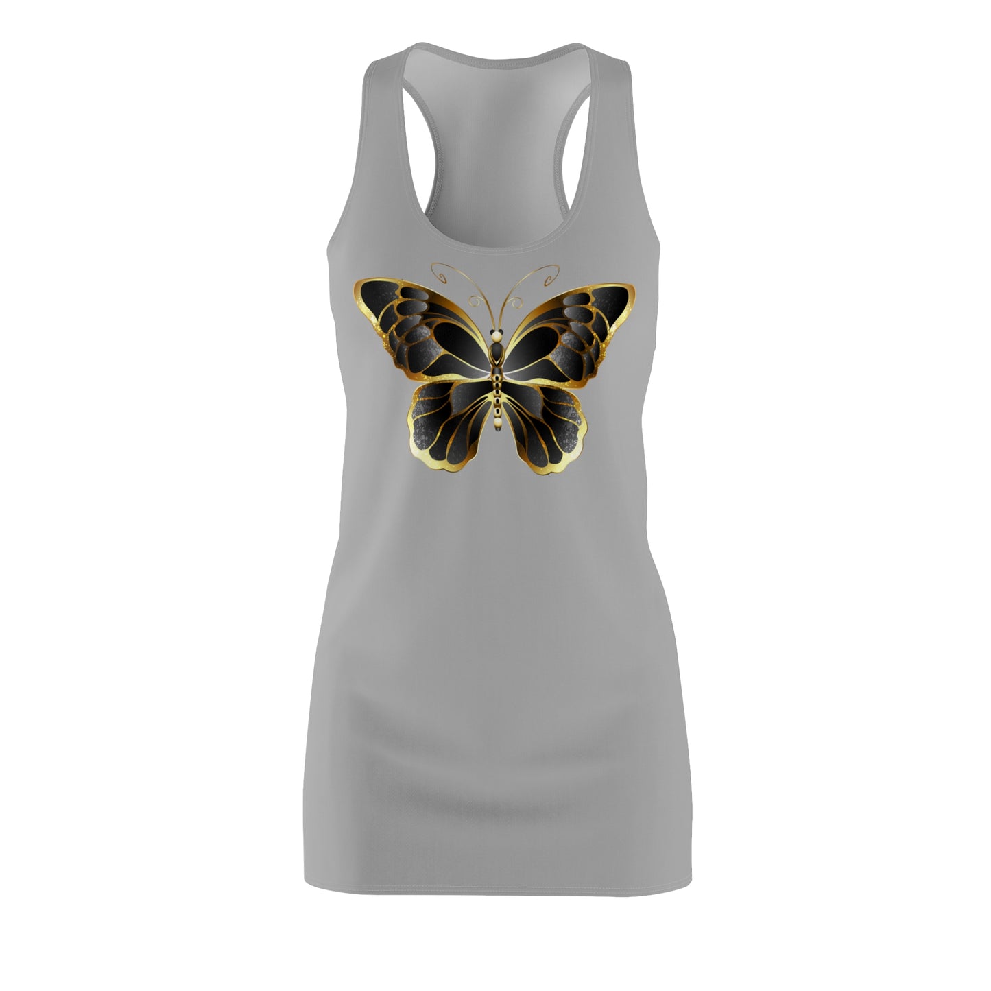 Grau Schmetterling Racerback Kleid Sommerkleid